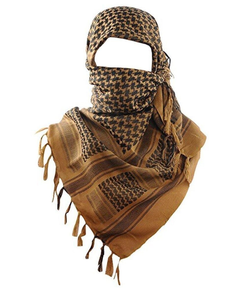 4255 100% Cotton Scarf Military Shemagh Tactical Desert Keffiyeh Head Neck